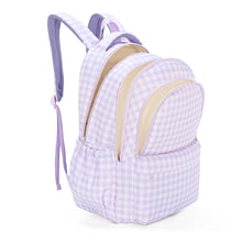 Load image into Gallery viewer, Lilac Gingham Campus School Backpack 2.0