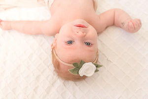 Baby Rose Headband | White