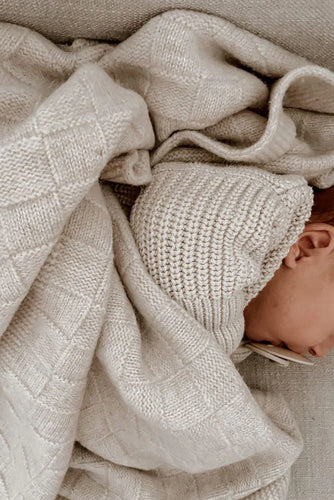 100% Australian Merino Checkerboard Blanket