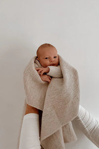 100% Australian Merino Checkerboard Blanket