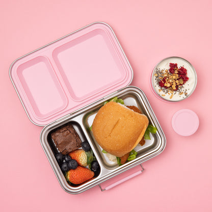 Two Compartment Leakproof Lunch Box | Pink