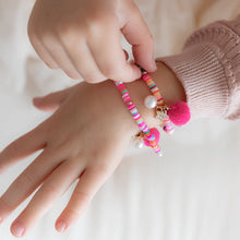 Load image into Gallery viewer, Rainbow Bracelet with Pom Pom and Pearl