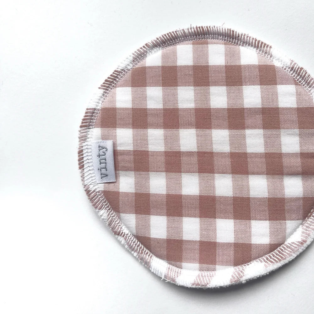 Pink Gingham | Reusable Breast Pads