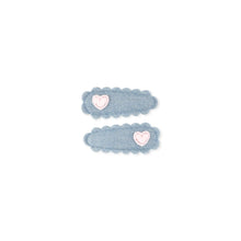 Load image into Gallery viewer, Dainty Snap Clips | Sweetheart Denim