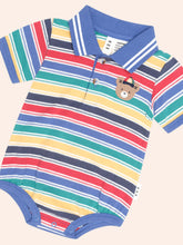 Load image into Gallery viewer, Vintage Stripe Hux Polo Romper