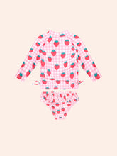 Load image into Gallery viewer, Strawberry Check 2Pc Swim Set