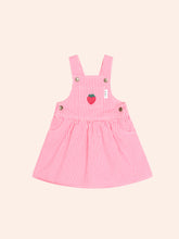 Load image into Gallery viewer, Strawberry Emb Stripe Pinafore