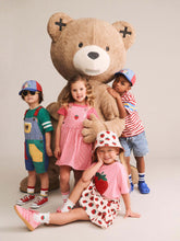 Load image into Gallery viewer, Strawberry Emb Stripe Pinafore