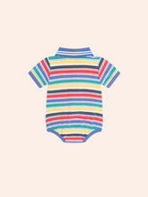 Load image into Gallery viewer, Vintage Stripe Hux Polo Romper
