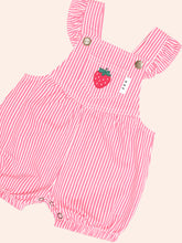 Load image into Gallery viewer, Strawberry Emb Stripe Playsuit