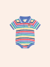 Load image into Gallery viewer, Vintage Stripe Hux Polo Romper