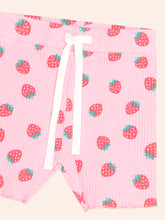 Load image into Gallery viewer, Strawberry Print Rib Bike Short