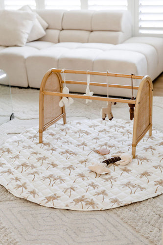 Quilted Linen Playmat | Palm Tree
