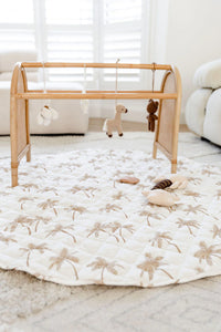 Quilted Linen Playmat | Palm Tree