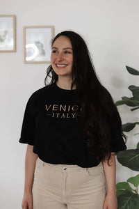Venice Italy Raglan Nursing T-shirt | Black
