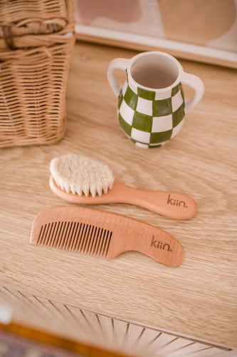 Wooden Baby Brush and Comb Set