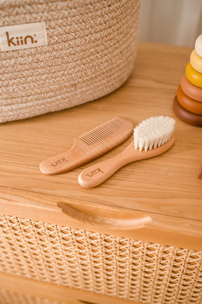 Wooden Baby Brush and Comb Set