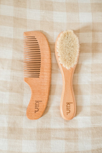 Wooden Baby Brush and Comb Set