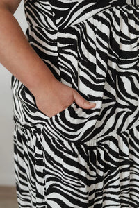 Zebra Print Nursing Midi Dress