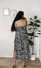 Load image into Gallery viewer, Zebra Print Nursing Midi Dress