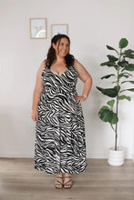 Load image into Gallery viewer, Zebra Print Nursing Midi Dress