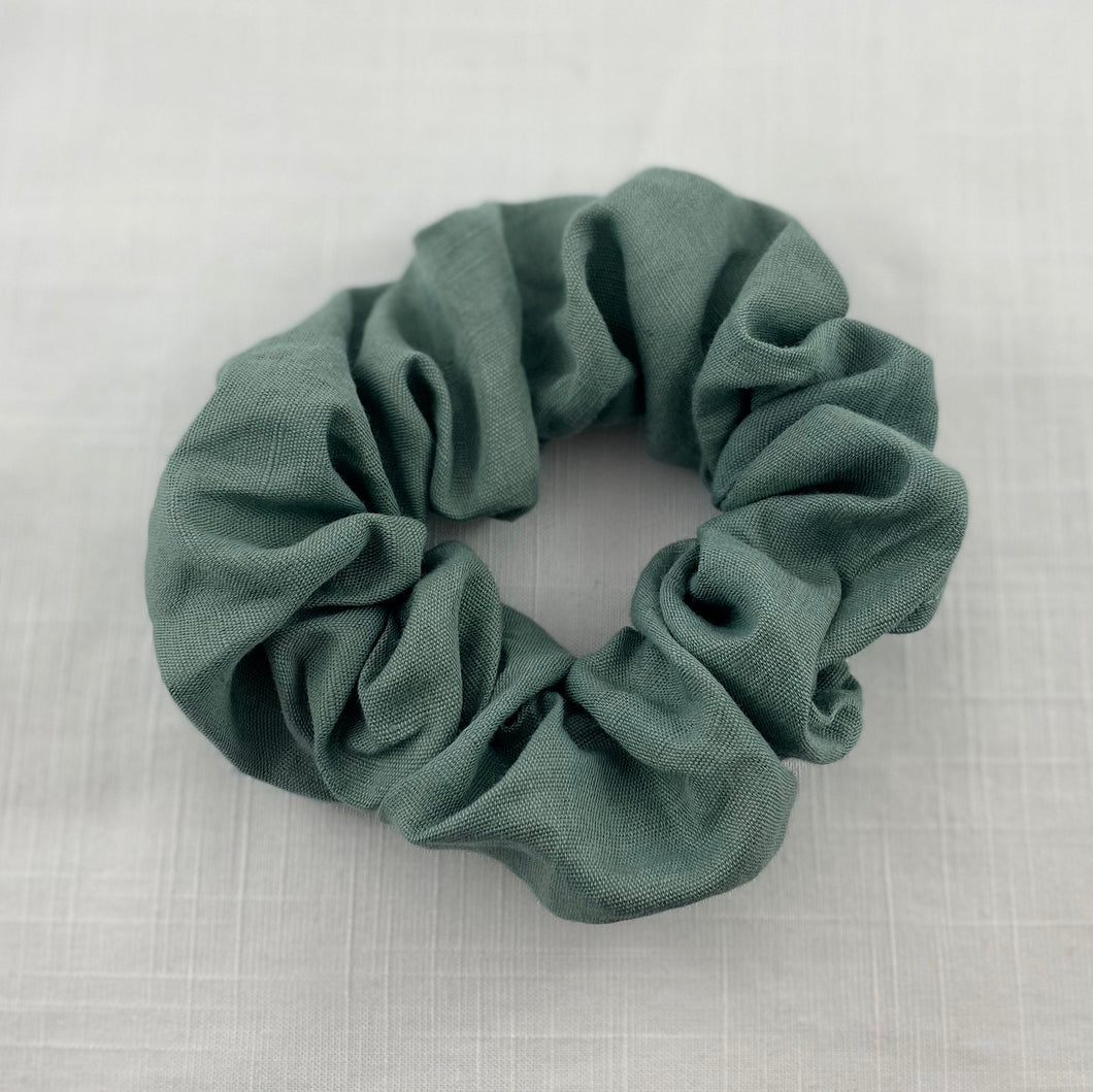 Sage Green Linen Scrunchie