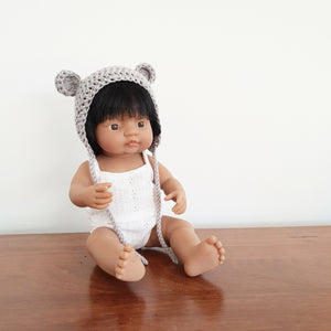 Doll Bear Bonnet - Eco Friendly (Fits 38cm Miniland Dolls)