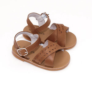 Ivy Hard Sole Leather Sandals - Almond SIZE US 11 and 12