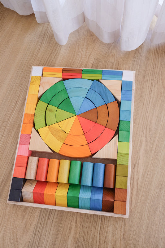 Jumbo Natural Rainbow Blocks 86pcs