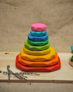 Coloured Wooden Stacking Stones