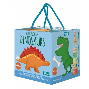 Dinosaurs Blocks & Book Set, 10 pieces