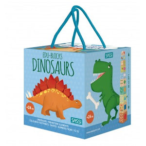 Dinosaurs Blocks & Book Set, 10 pieces