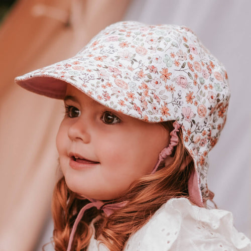 'Lounger' Baby Reversible Flap Sun Hat | Chelsea/Rosa