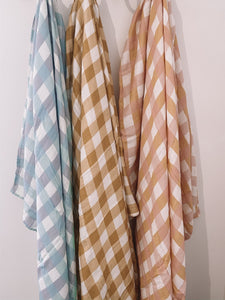 Toffee Gingham Wrap
