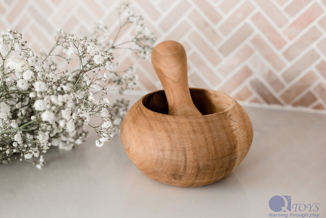 Wooden Mortar and Pestle