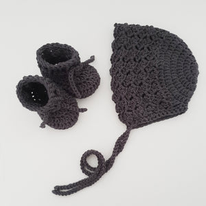 Espresso Bamboo Bonnet and Bootie Set