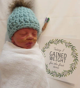 'Eucalyptus Wreath' Premature Baby Milestone Cards