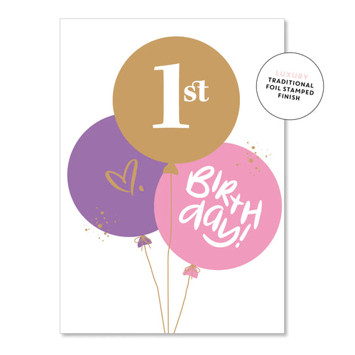 1st Birthday Balloons | Pink