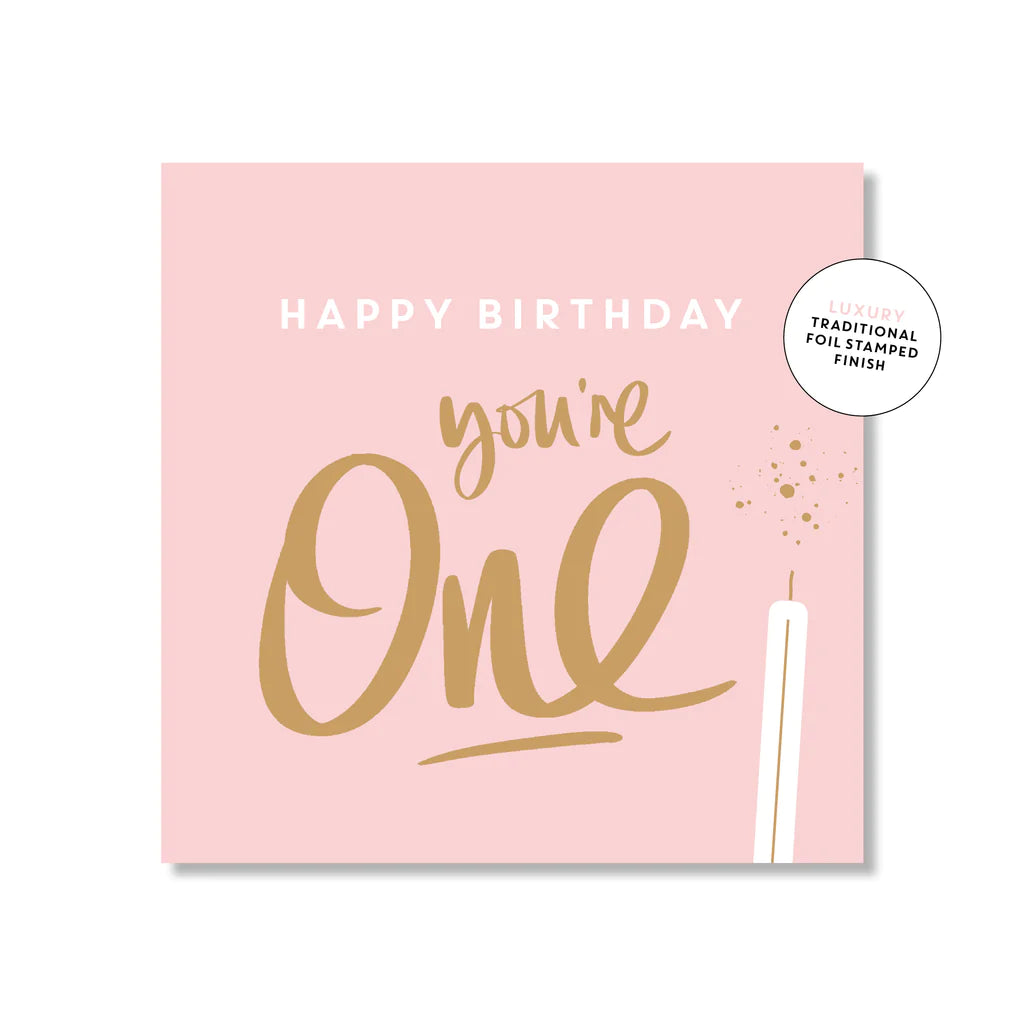 You're One! Mini Card Pink