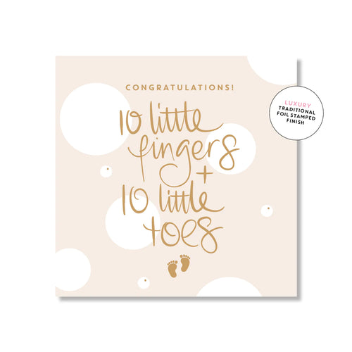 10 little fingers + 10 little toes | Mini Card Beige