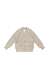 Arty Knitted Cardigan | Oat Marle SIZE 6YR