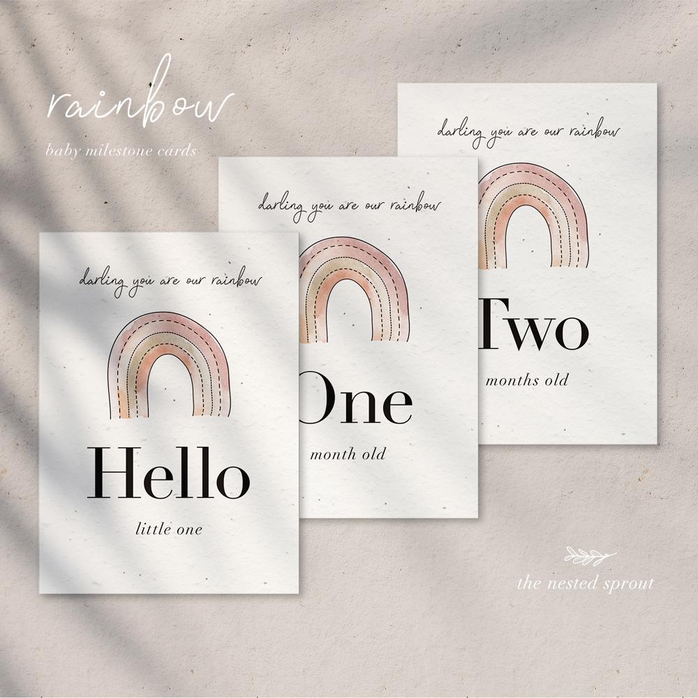 'Rainbow' Eco-Friendly Baby Milestone Cards