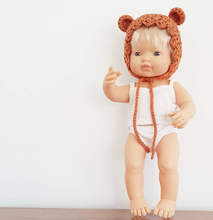 Load image into Gallery viewer, Doll Bear Bonnet - Eco Friendly (Fits 38cm Miniland Dolls)