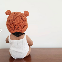 Load image into Gallery viewer, Doll Bear Bonnet - Eco Friendly (Fits 38cm Miniland Dolls)