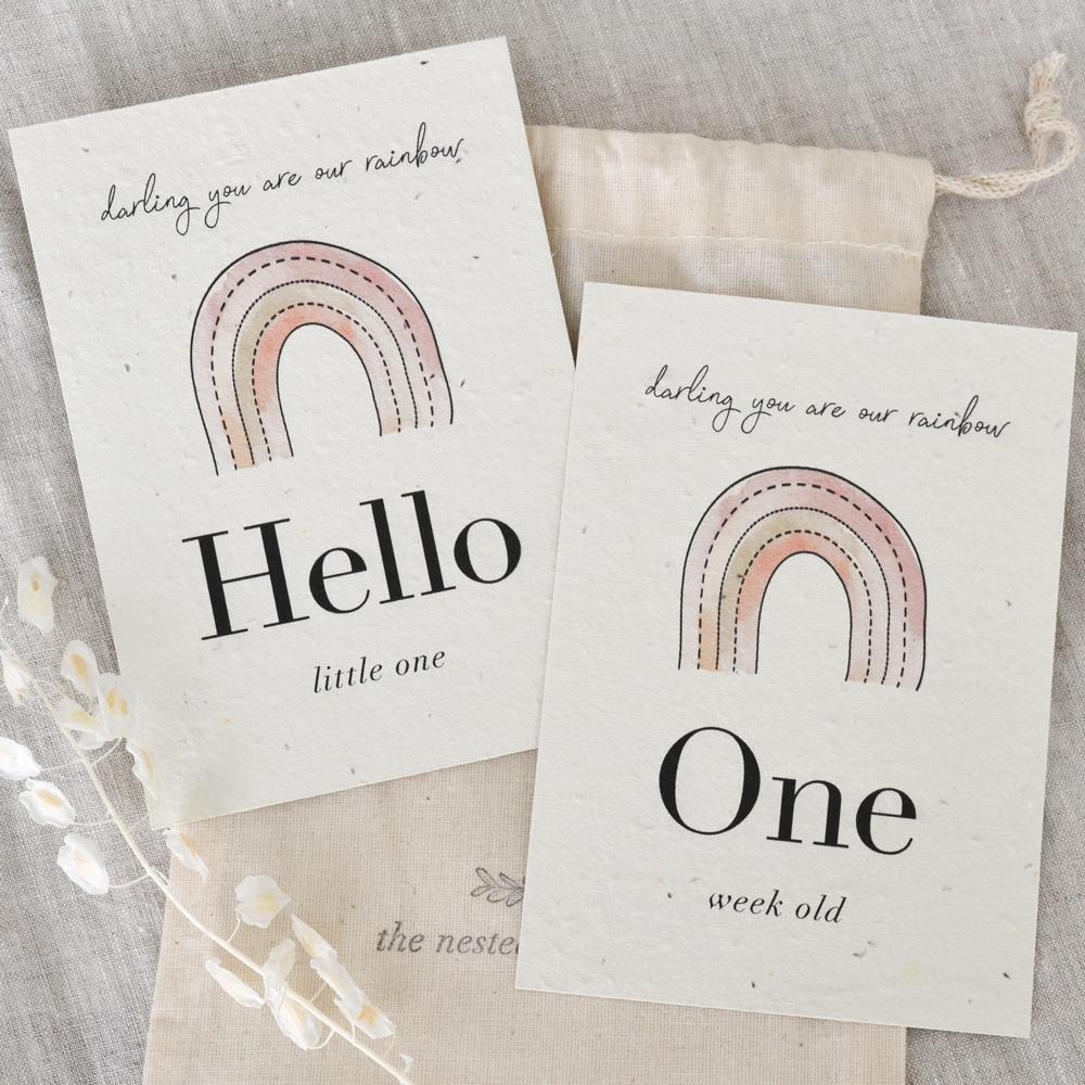 'Rainbow' Eco-Friendly Baby Milestone Cards