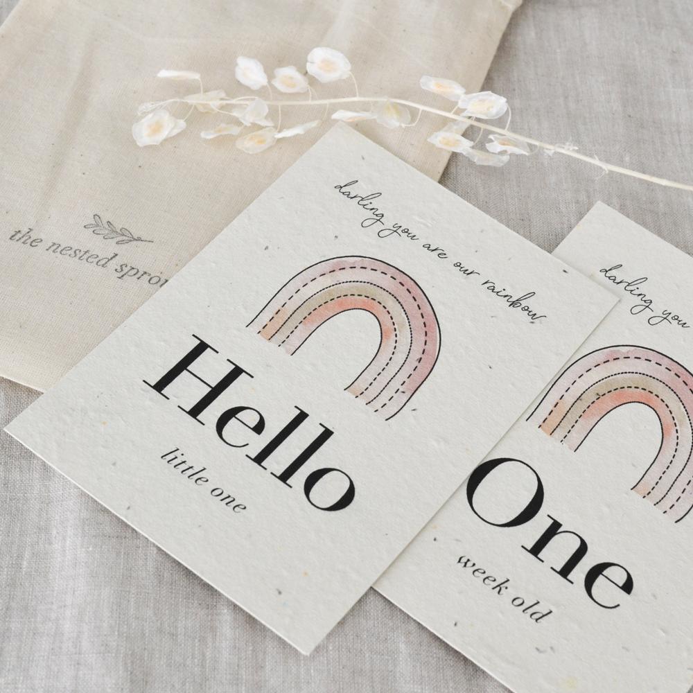 'Rainbow' Eco-Friendly Baby Milestone Cards