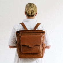 Load image into Gallery viewer, Everything Backpack Tan Leather