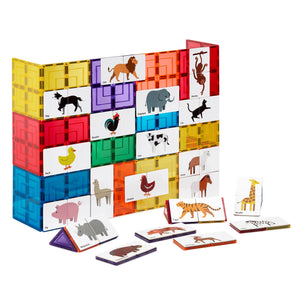 Magnetic Tile Toppers | Duo Animal Puzzle Pack (40pc)