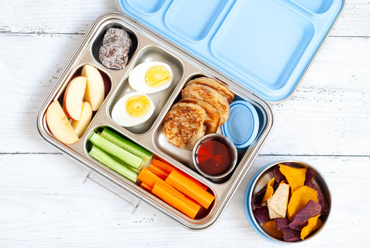 5 Compartment Leakproof Stainless Steel Lunch Box | Blue Seal and Lids