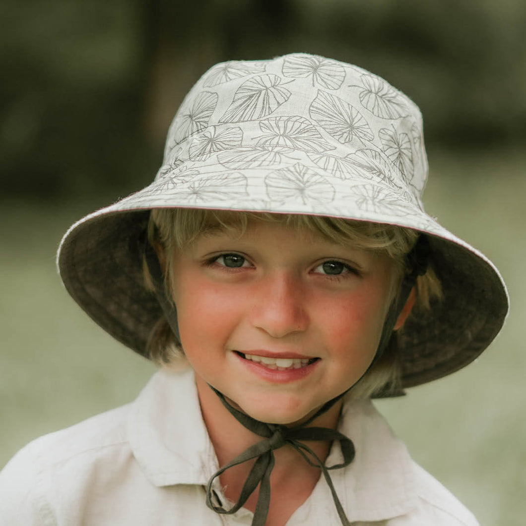 'Explorer' Reversible Classic Bucket Hat | Leaf/Olive SIZE 6-12M